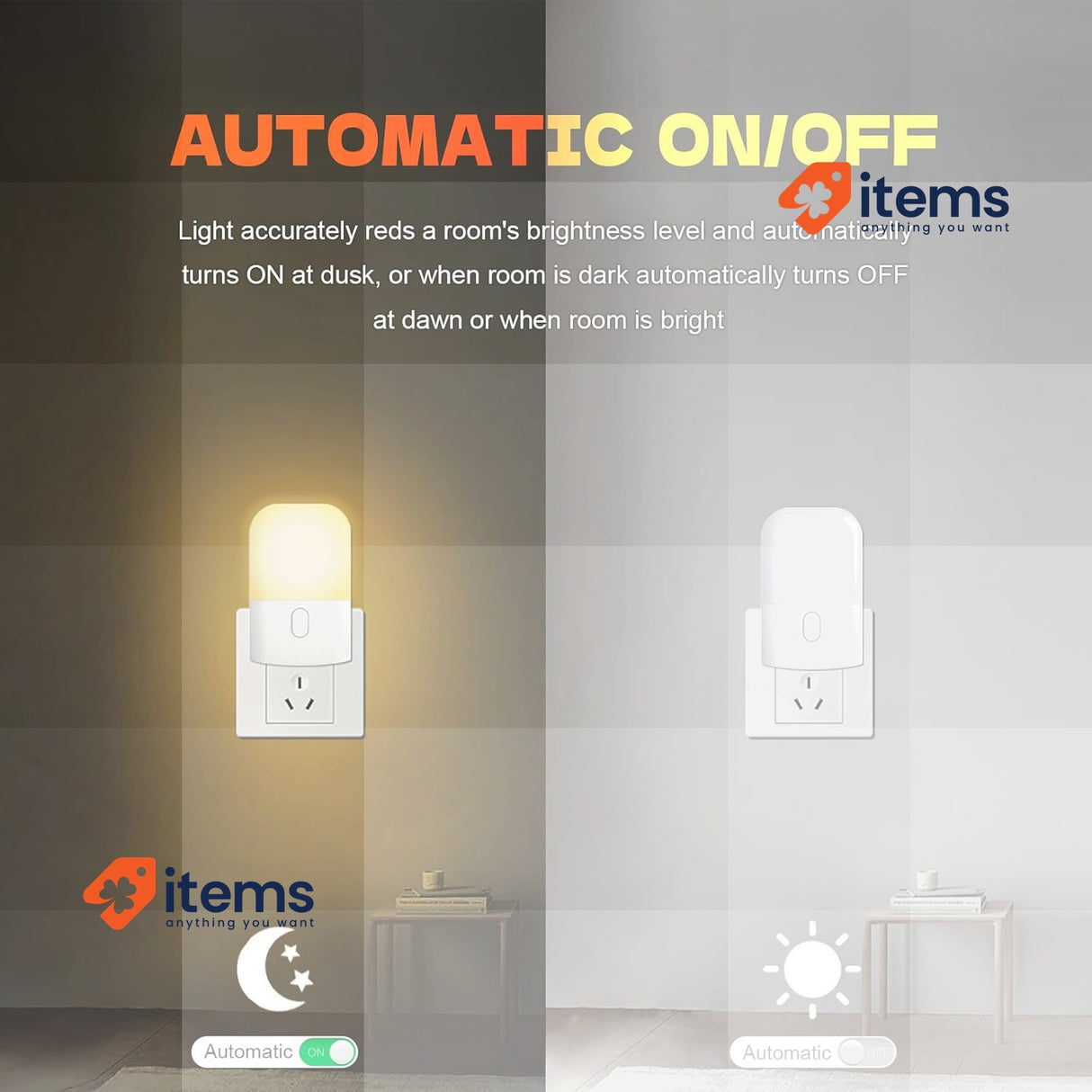 GRIFEMA GD101-2, 2 Children s Night Lights, 3 Levels of Brightness, Warm White