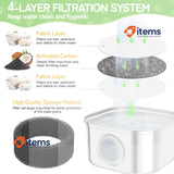 JAMATA Cat Fountain Filters 12+12, 12 Activated Carbon+12 Sponges for 3.2, 2L