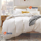 Sonive 400 Thread Count Cotton Sateen Duvet Cover Set,155x220 cm,80x80cmx2White