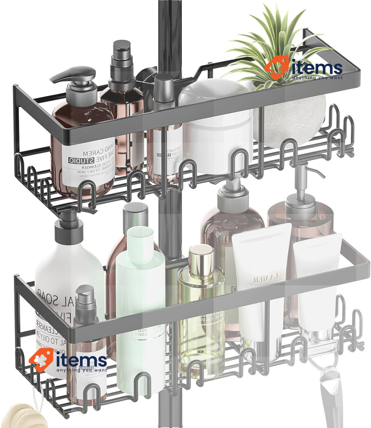 HouseUp shower tray Without drilling, 2 pieces shower rack storage rack