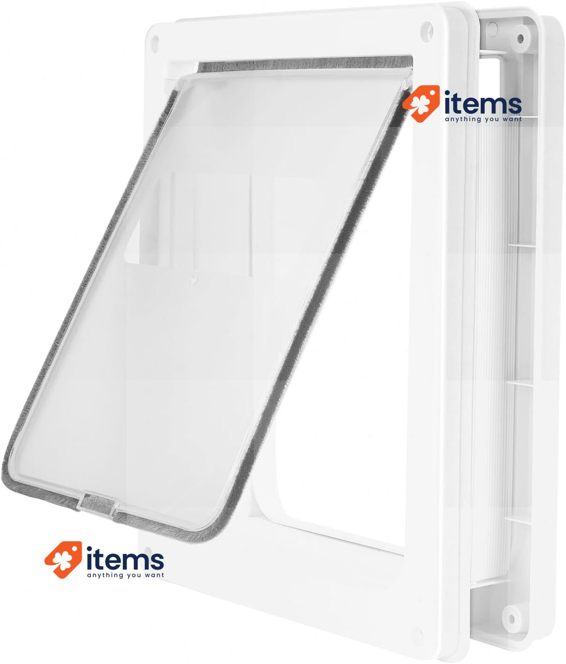 Lessmon Small Dog Door with Magnetic Locking Plate White 13.5 x 11.1 cm Security