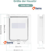 Lessmon Small Dog Door with Magnetic Locking Plate White 13.5 x 11.1 cm Security