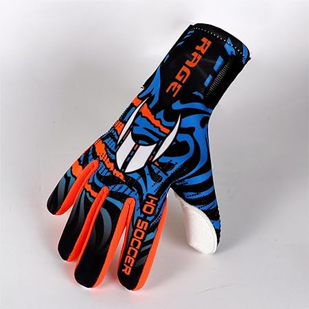 HO Soccer Rage Plus Hazard V2 Blue Goalkeeper Gloves, Unisex, Blue/Orange