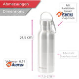 wenco Stainless Steel Water Bottle 0.5 L / 500 ml Insulated and Leak-Proof