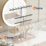Rubessia Jewellery Stand, Jewellery Organiser with Ring Base Holder 38 Holes