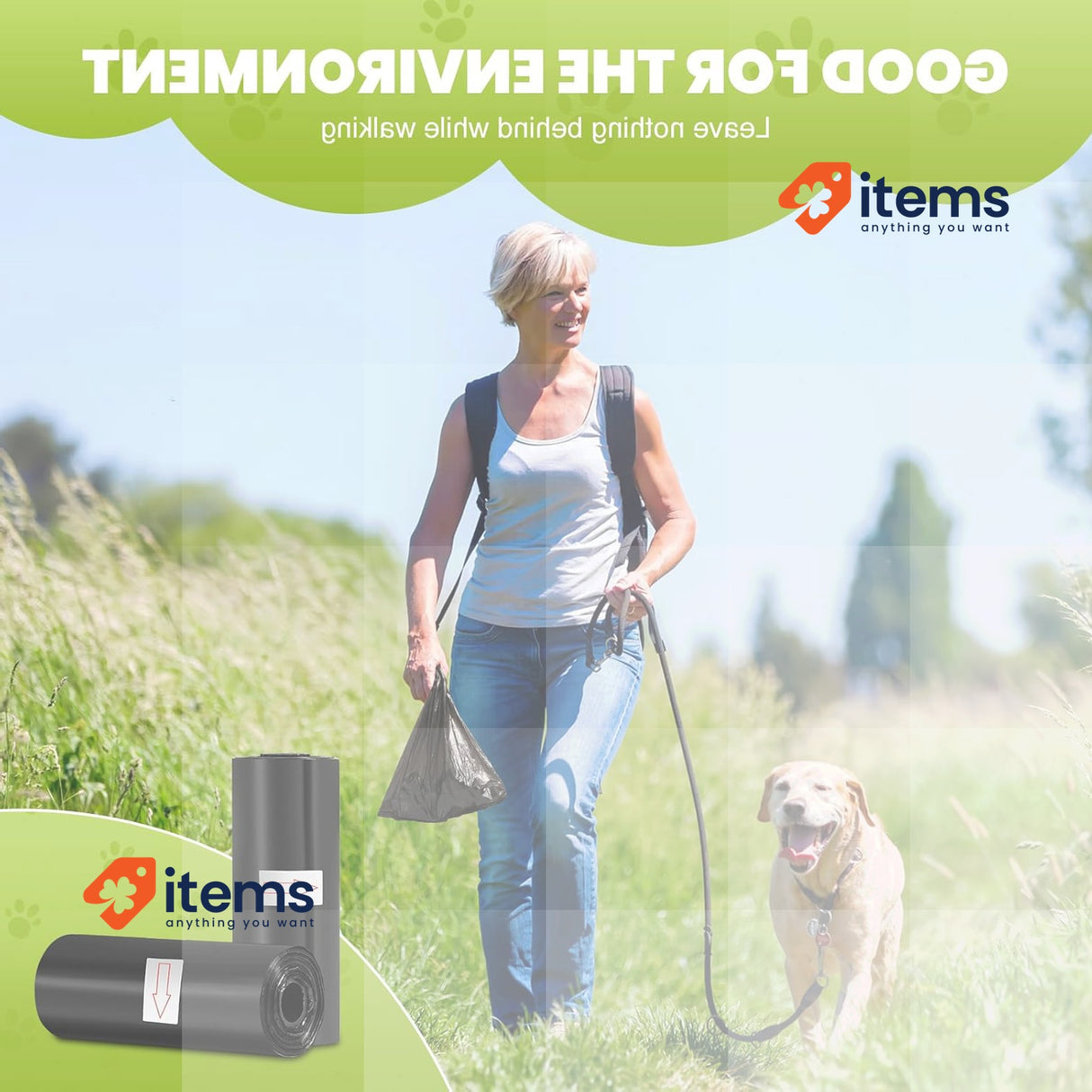 Diboniur 600 Pieces Dog Poop Bags, Black Dog Poop Bags, Sturdy 23x30cm Waste