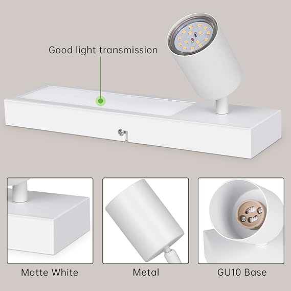 LAMOTERN LED Lamp LED Fabric 1 Light GU10 15W White Warm