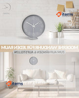 LATENO - Wall Clock for Standing or Hanging - Grey 30 cm - Silent