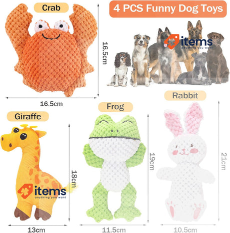 Glaublieb Dog Toys Squeaky Cute Soft Plush Toy for Small and Medium Dogs 12 kg