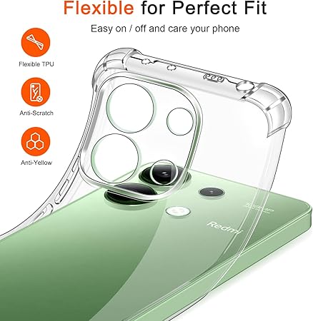 Xiaomi Redmi Note 13 4G Tempered Glass Replacement And Phone Case Shockproof