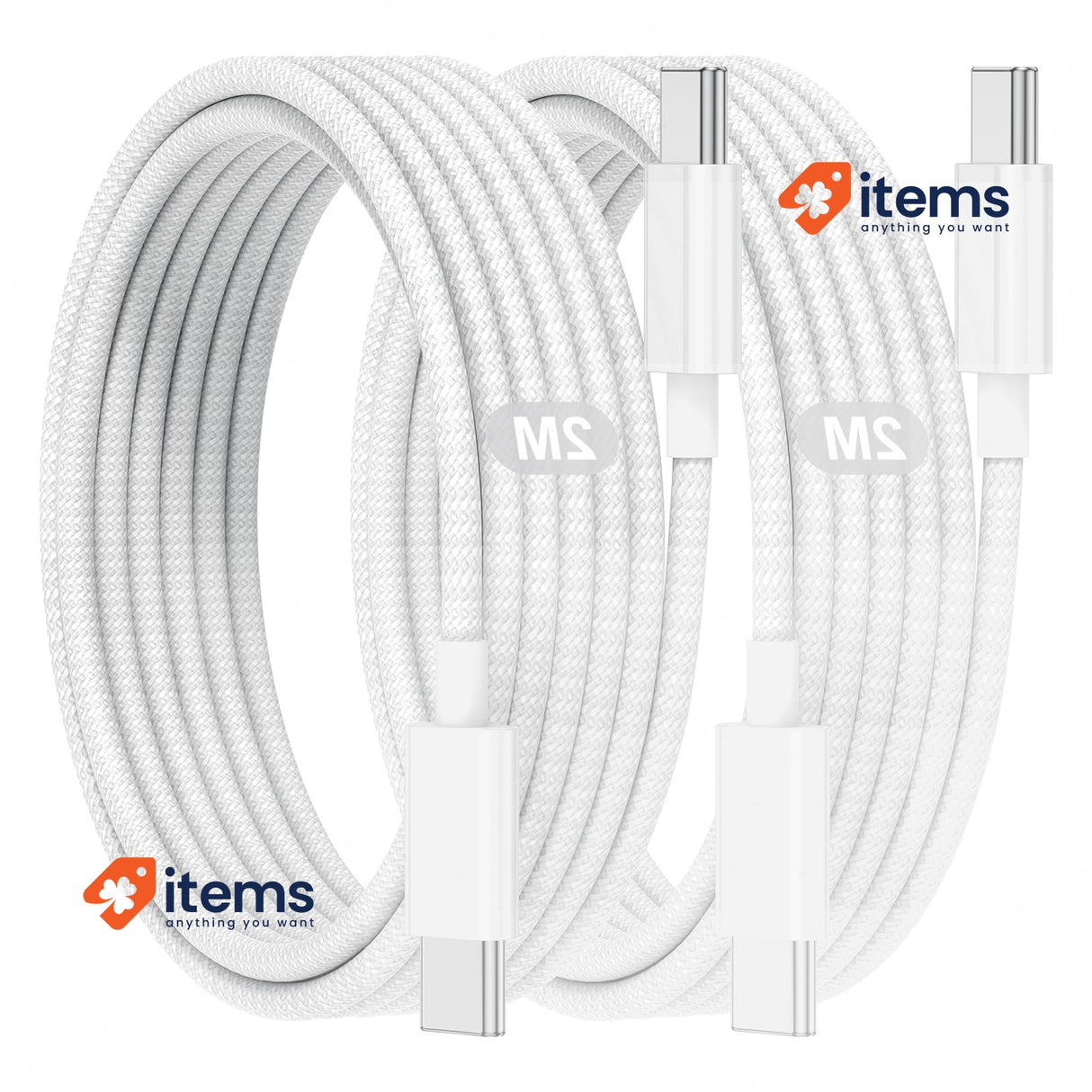 Jeenek 2M USB C to USB C Cable [MFi Certified] 2 Pack iPhone 15 Fast Charge 60W