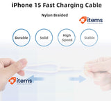 Jeenek 2M USB C to USB C Cable [MFi Certified] 2 Pack iPhone 15 Fast Charge 60W