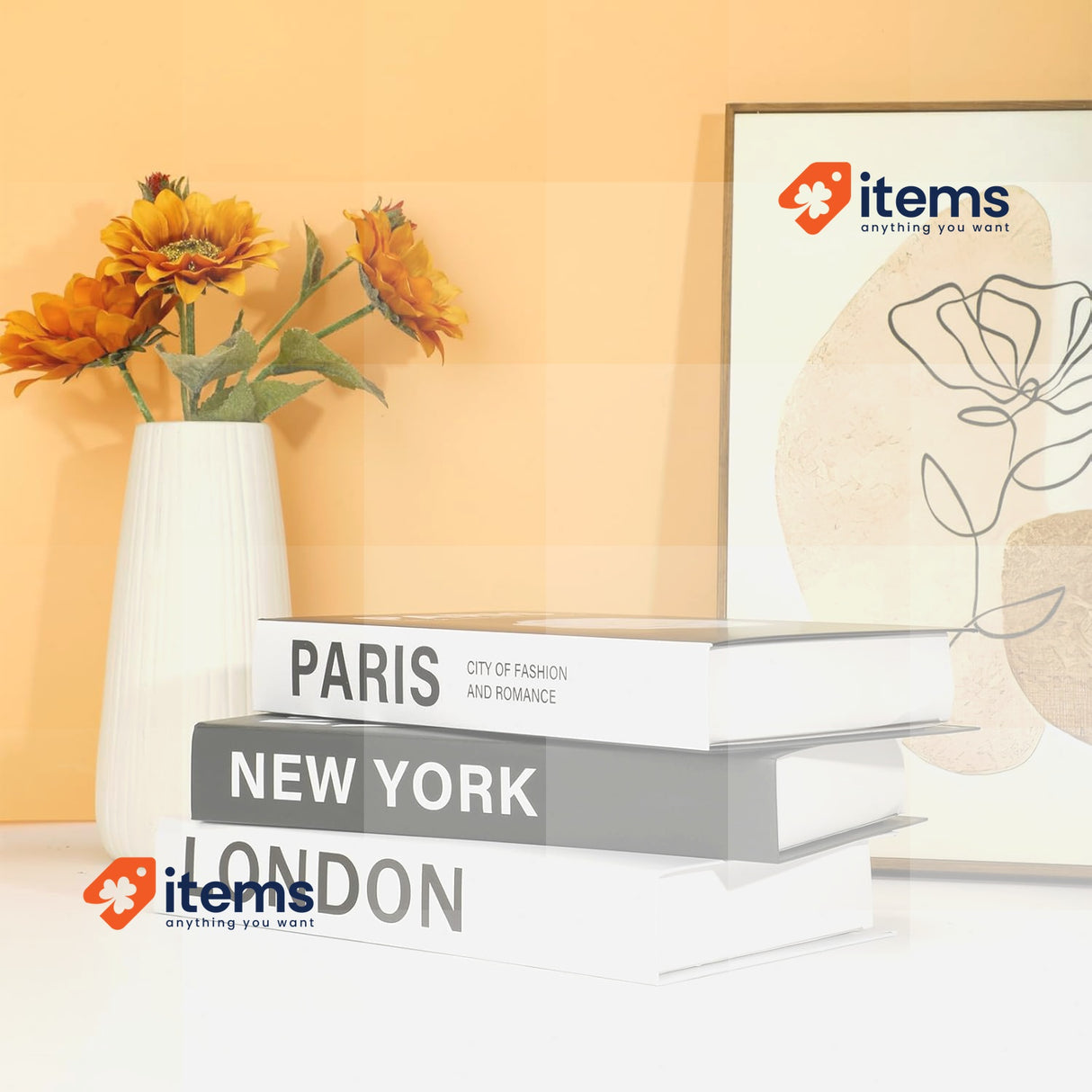MURISE Decorative Books (3 pcs), Cardboard Storage Box