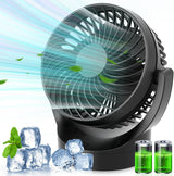 Tiazhan USB Desk Fan Mini Table Fan with 5 Speeds 3000mAh Rechargeable Portable