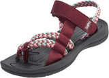 OutPro Women's Sandals with Braided Strap Burgundy Color 37 EU