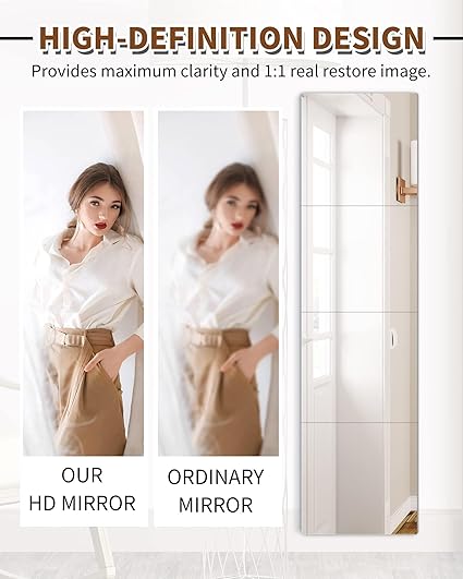 singmay Wall Mirror Full Length Tiles Square Clear