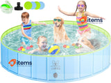 KHOLEZ Dog Paddling Pool, Foldable Pet Swimming Pool, 120 x 30 cm Upgraded Bath