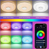 OTREN LED ceiling lamp Bluetooth Speaker: 36W RGB Ceiling Lamp Di
mmable