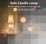 Loowoko Candle Warmer Lamp with 2 Bulbs, Timer and Dimmer, Adjustable Height