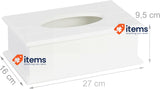 Relaxdays Box, Cosmetic Tissue Holder, with Lid, Grey/White, 9.5x27x16cm 16 cm