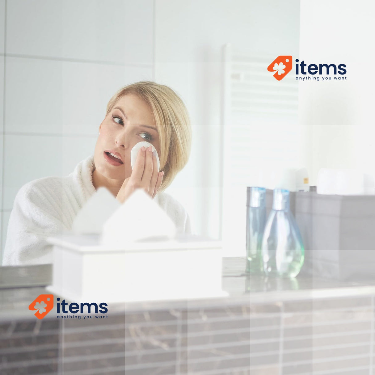 Relaxdays Box, Cosmetic Tissue Holder, with Lid, Grey/White, 9.5x27x16cm 16 cm