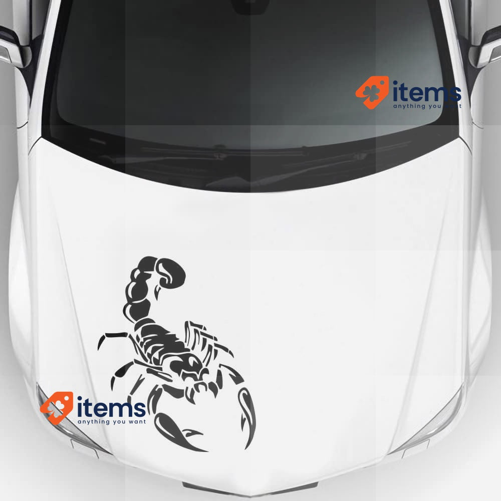 BWGHBH Car Hood Decal Reflective Scorpion Graphic Sticker for Cars (Black)
