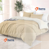Dreamzie Bed Linen Set 155 x 220 cm with 2 Pillowcases 80 x 80 cm Beige/Sand