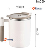 Xfeyaqlo Thermal Herbal Tea 450 ml Coffee Thermal Mug with Handle Beige