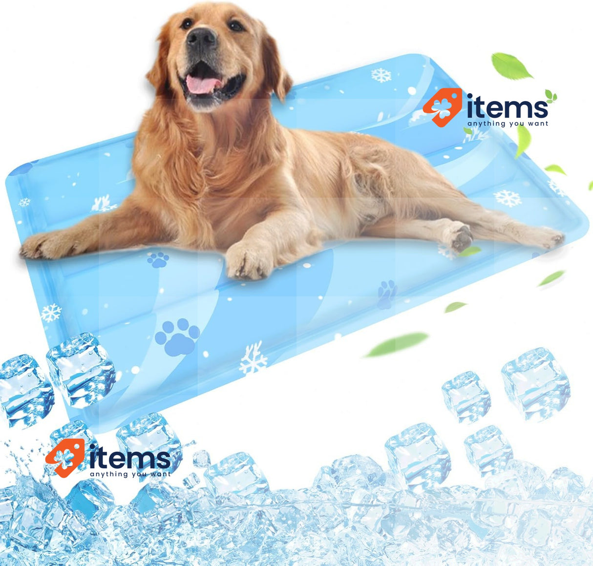 Aisuowa Cooling Mat for Dogs and Cats, Self-Cooling Gel Mat Light Blue 60 x 100