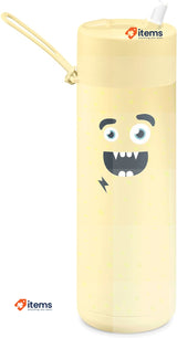 frank green Reusable Cup with Flip Straw Lid, Ceramic Lined, Buttermilk 20oz