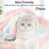 SHANNA Soft Warm Rabbit Plush Fleece Blankets Thick 1000 GSM Rainbow 200cm Sofa