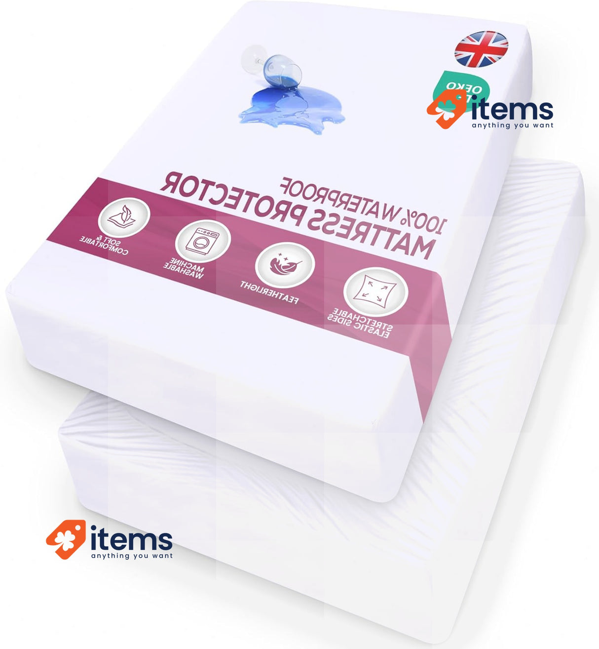 Utopia Bedding Waterproof Mattress Protector 150x200cm for Mattress up to 30cm