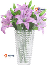 Olrla Purple Artificial Lily Flower Without Vase 6 Pc 3D Print for Wedding Home