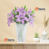 Olrla Purple Artificial Lily Flower Without Vase 6 Pc 3D Print for Wedding Home