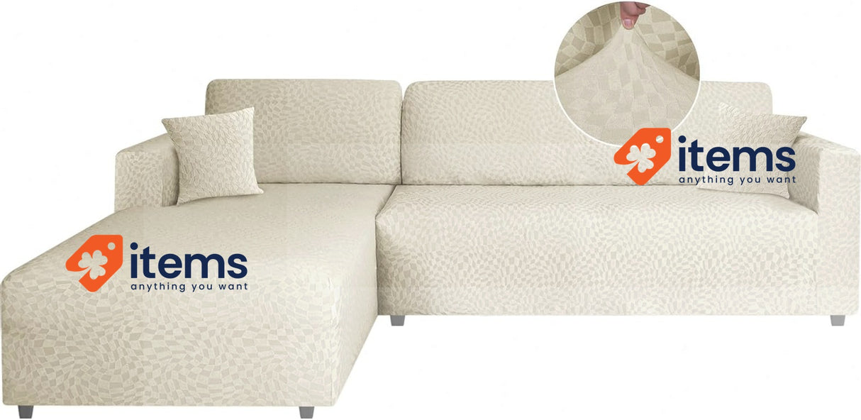 Ystyle Sofa Cover With Left Right Peninsula, Sofa Cover in L Shape, Beige Corner