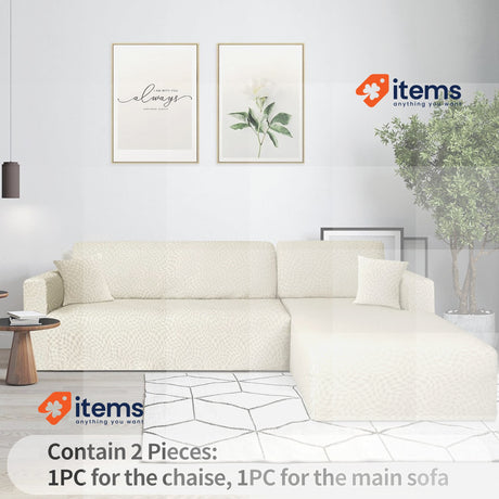 Ystyle Sofa Cover With Left Right Peninsula, Sofa Cover in L Shape, Beige Corner