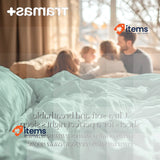 TRAMAS+ Complete Bed Linen Set, 140 x 200 cm, Bed Linen and 2 Pillowcases Green