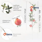 Woration 5 Pack Fake Pomegranate Branches, Artificial Fruit Branches, Realistic