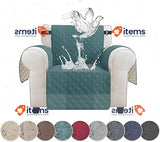 Jaotto 1-Seater Waterproof Sofa Cover w/Armrests Quilted w/Side Pockets Green