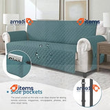 Jaotto 1-Seater Waterproof Sofa Cover w/Armrests Quilted w/Side Pockets Green