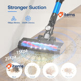 VEGREM Battery Vacuum Cleaner 25 Kpa, Cordless Blue/Black