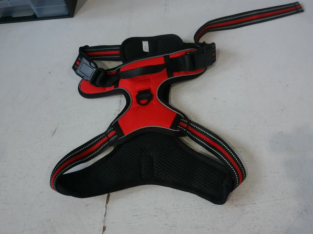 DKDDSSS Dog Harness Large Dog, Adjustable Soft Padded Pet Vest Harness, L, Red