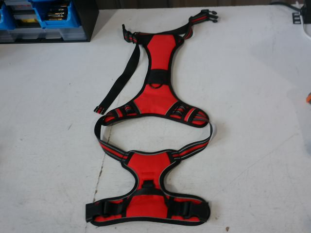 DKDDSSS Dog Harness Large Dog, Adjustable Soft Padded Pet Vest Harness, L, Red