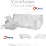 Eysa Magnus Chaise Longue Sofa Cover R & D, Left and Right Chaise Longue Grey