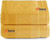 RIZO Top Towel Set of 2 Hand Towels Bath Towels 100% Combed Cotton 100x50cm g/m2
