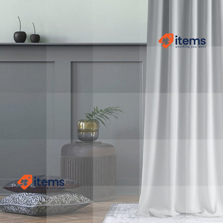 ROOM99 Aura Eyelet Curtain Window Modern Smooth Light Grey 1 Piece 140x230cm