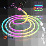 Kimimara LED Neon Lights 2m RGB Neon LED Strip, DIY Silicone with App Control 5V