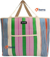 Mr. Wonderful Striped Printed Bag-Green And Purple Borsa Unisex