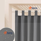 ROOM99 Garden Line Outdoor Curtain with Loops 155 x 220 cm Waterproof Dark Grey