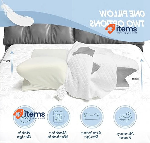 AFNGWWIN Cervical & Neck Pillow Orthopedic Memory Foam Pillow 60x40x11/13cm